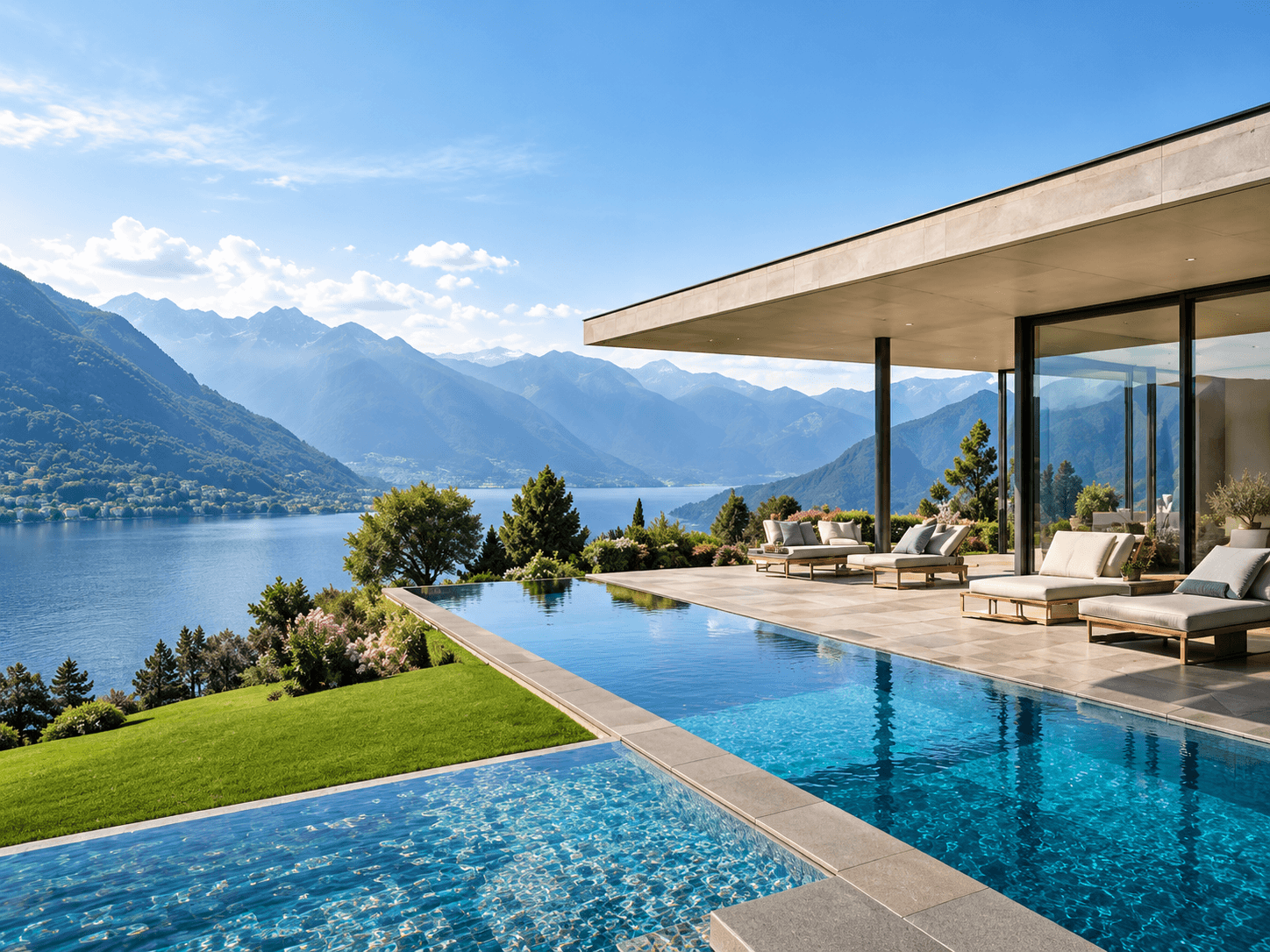 Villa mit Pool am See